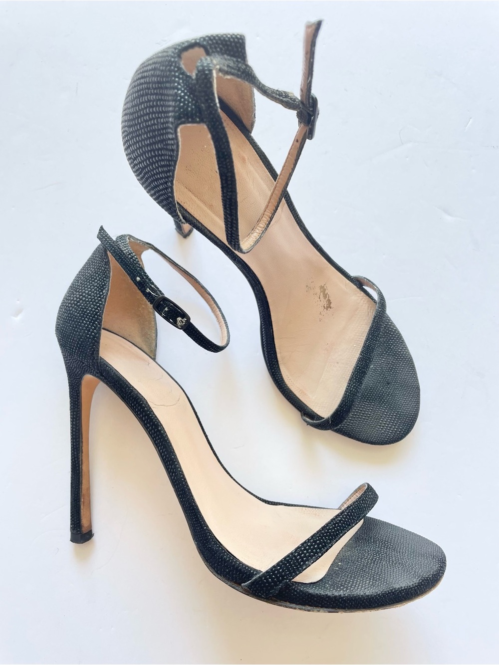 Stuart Weitzman Nudistcurve ankle strap‎ sandals black excellent condition